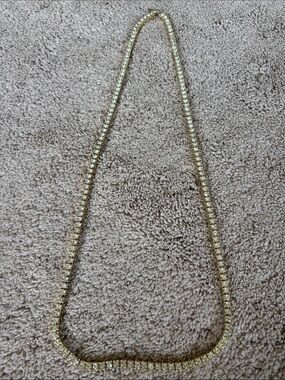 Cubic Zirconia Gold and Crystal Tennis Necklace